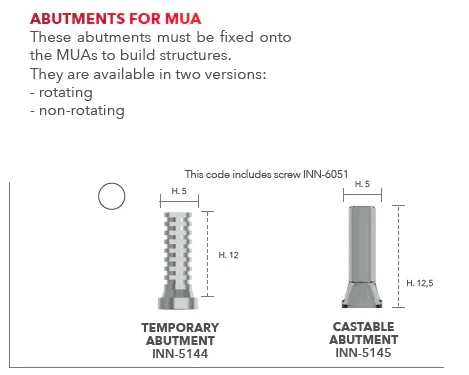 B&B Castable  (TEMPORARY) Abutment + screw